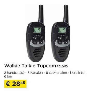 Aanbieding: Walkie Talkie Topcom RC-6410