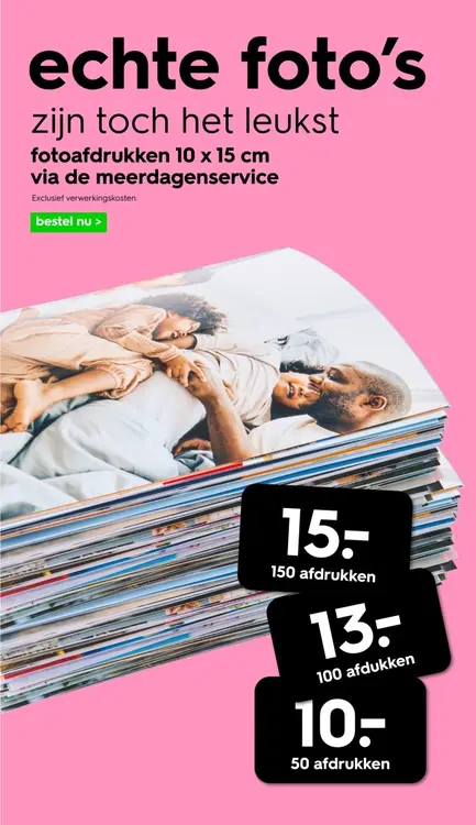 Promotie: Fotoafdrukken 10 x 15 cm via de meerdagenservice