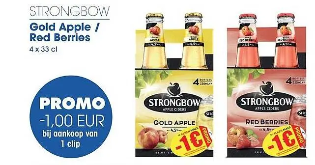 Promotie: Strongbow Gold Apple / Red Berries