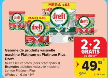Offre: Gamme de produits vaisselle machine Platinum 