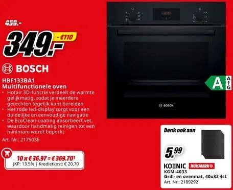 Promotie: Multifunctionele oven