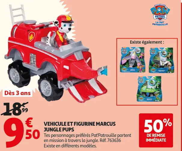 Offre: Vehicule et figurine marcus jungle pups