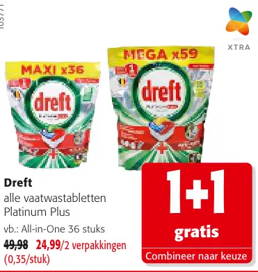 Promotie: Alle vaatwastabletten Platinum Plus