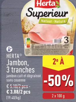 Offre: Jambon, 3 tranches