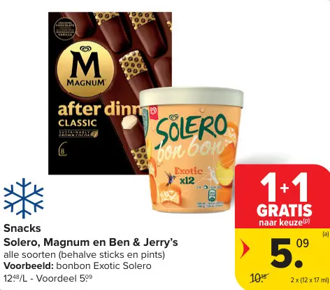 Promotie: Snacks Solero, Magnum en Ben & Jerry's
