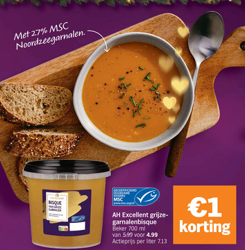 Aanbieding: AH Excellent grijze-garnalenbisque