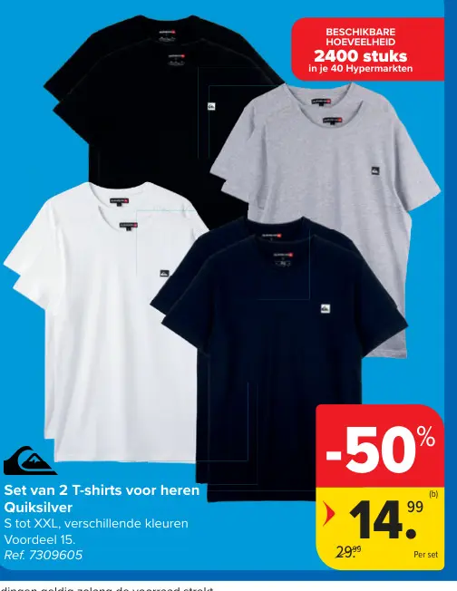 Promotie: Set van 2 T-shirts voor heren