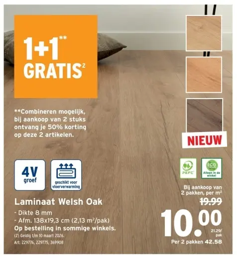 Promotie: Laminaat Welsh Oak