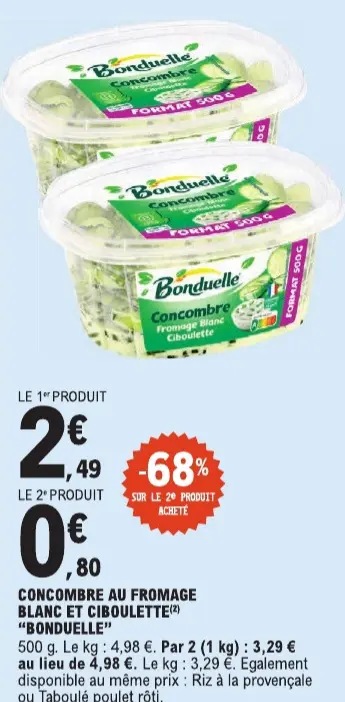 Offre: Concombre au fromage blanc et ciboulette