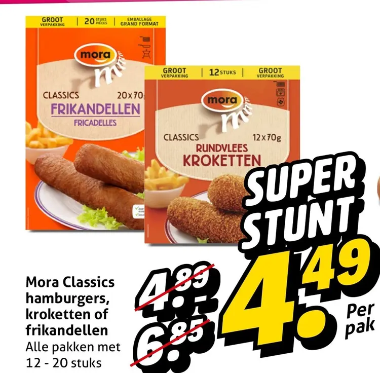 Aanbieding: Mora Classics hamburgers, kroketten of frikan