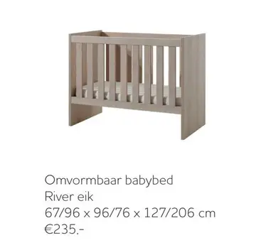 Aanbieding: Omvormbaar babybed River eik
