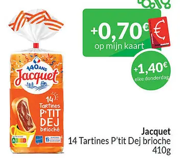 Aanbieding: 14 Tartines P'tit Dej brioche