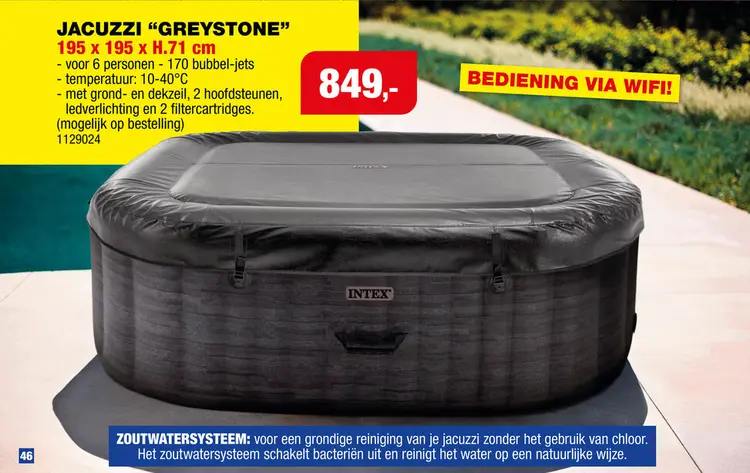 Promotie: Intex Greystone spa jacuzzi 6 personen