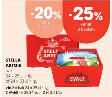 Aanbieding: STELLA ARTOIS bak