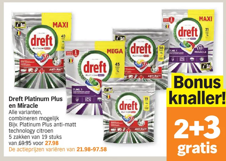 Promotie: Dreft Platinum Plus en Miracle