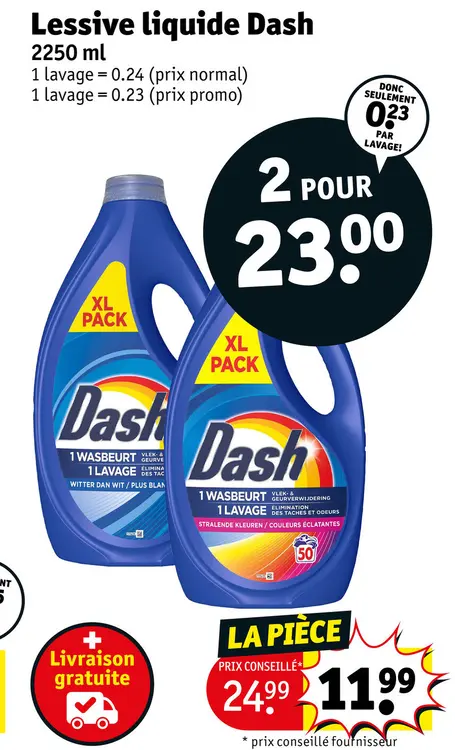 Offre: Lessive liquide Dash