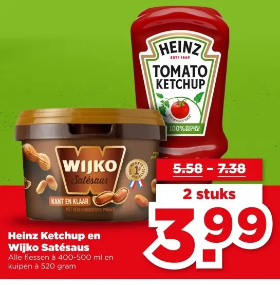 Aanbieding: Heinz Ketchup en Wijko Satésaus