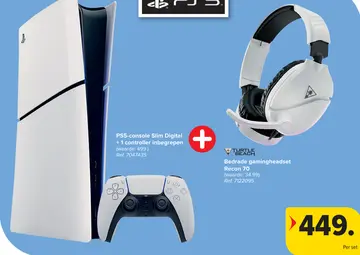 Aanbieding: PS5-console Slim Digital + Bedrade gamingheadset Recon 70