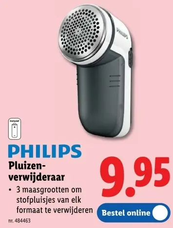Promotie: PHILIPS Pluizenverwijderaar