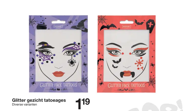 Aanbieding: Glitter gezicht tatoeages