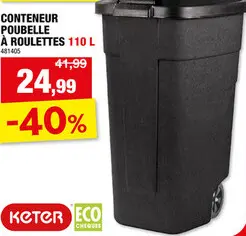 Offre: Keter conteneur poubelle 110l noir
