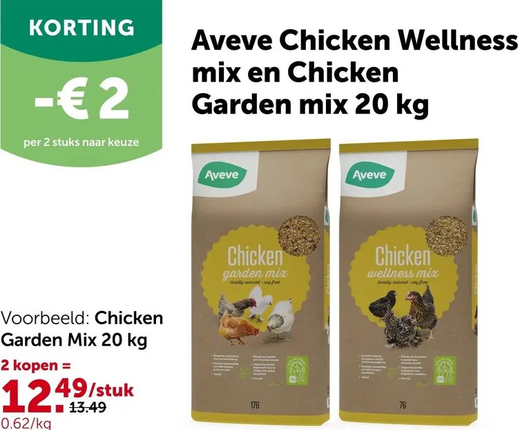 Promotie: Chicken Wellness mix en Chicken Garden mix