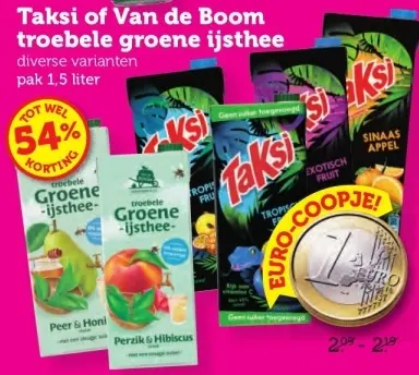 Aanbieding: Taksi of Van de Boom troebele groene ijsthee