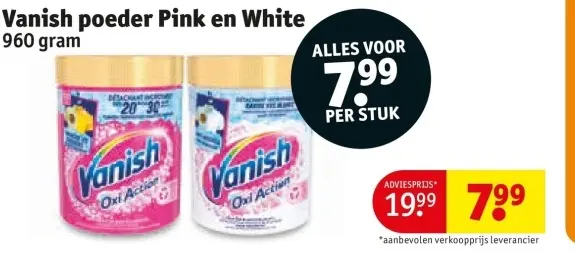 Aanbieding: Vanish poeder Pink en White