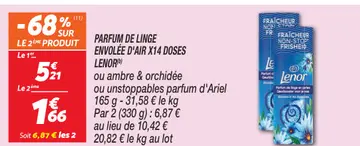 Offre: PARFUM DE LINGE ENVOLÉE D'AIR X14 DOSES