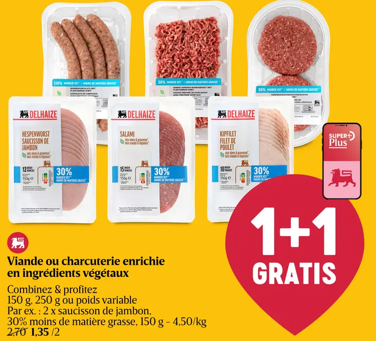 Offre: Viande ou charcuterie enrichie en ingrédients végétaux