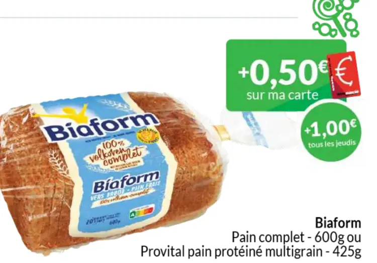 Offre: Pain complet ou Provital pain protéiné multigrain