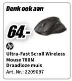 Promotie: Ultra-Fast Scroll Wireless Mouse 780M Draadlo