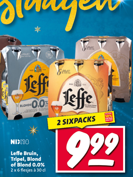 Aanbieding: Leffe Bruin, Tripel, Blond of Blond 0.0%