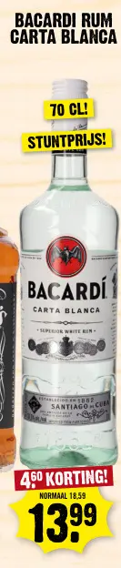 Aanbieding: Bacardi rum carta blanca
