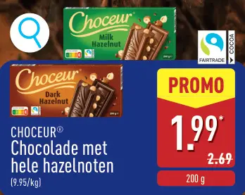 Aanbieding: Chocolade met hele hazelnoten