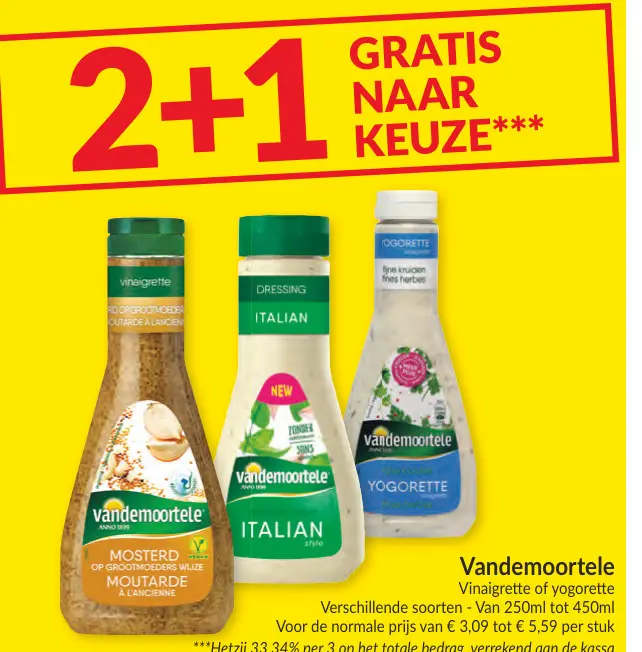Promotie: Vandemoortele Vinaigrette of yogorette