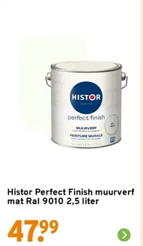Aanbieding: Histor Perfect Finish muurverf mat Ral 9010