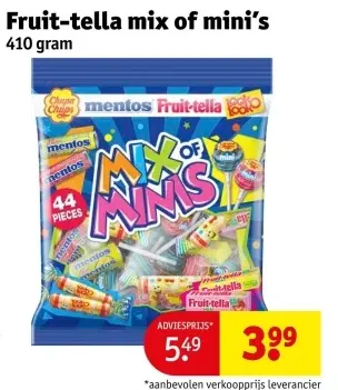 Aanbieding: Fruit-tella mix of mini's