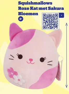 Aanbieding: Squishmallows Roze Kat met Sakura Bloemen
