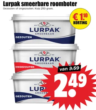 Aanbieding: Lurpak smeerbare roomboter