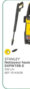 Offre: Nettoyeur haute pression stanley sxpw19b - 1900w - 150 bar - 440l/h - tuyau de 6m - pistolet haute pression - buse rotative