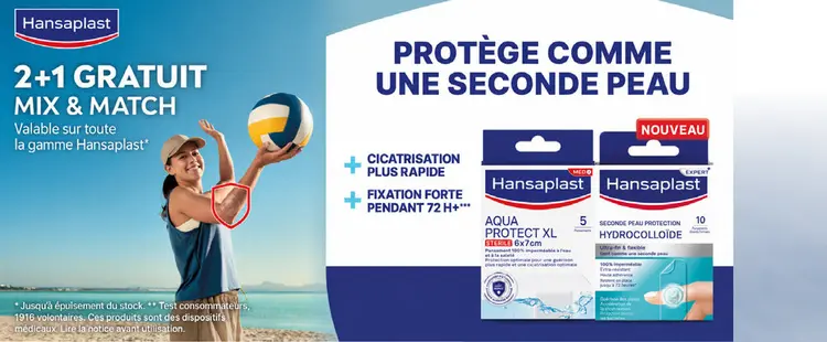 Offre: Hansaplast Aqua Protect XL & Seconde Peau Hyd