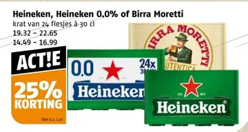 Aanbieding: Heineken, Heineken 0.0% of Birra Moretti