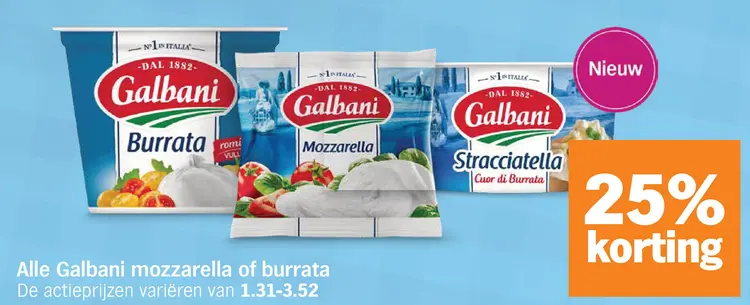 Aanbieding: Galbani mozzarella of burrata