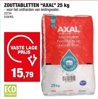 Promotie: Axal zouttabletten voor waterontharders 25kg
