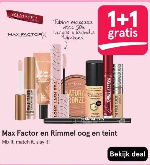 Aanbieding: Max Factor en Rimmel oog en teint