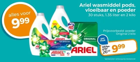 Aanbieding: Wasmiddel pods, vloeibaar en poeder