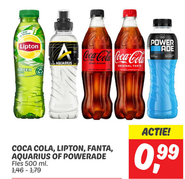 Aanbieding: COCA COLA, LIPTON, FANTA, AQUARIUS OF POWERADE