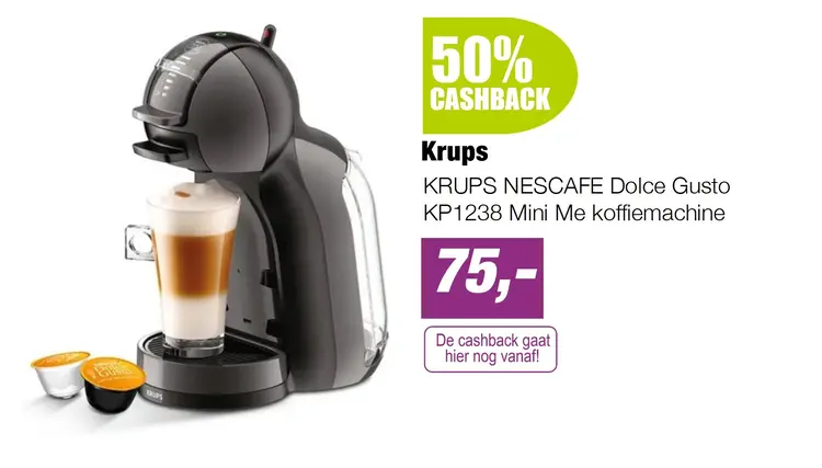 Aanbieding: KRUPS NESCAFE Dolce Gusto KP1238 Mini Me koffiemachine