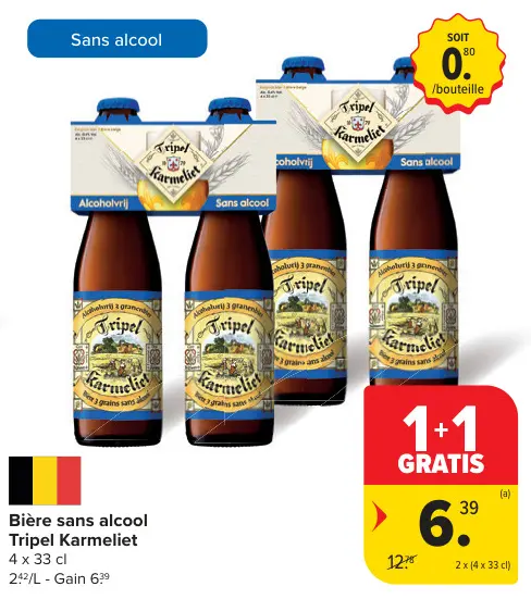 Offre: Bière sans alcool Tripel Karmeliet